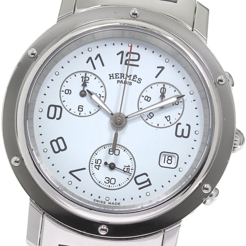 エルメス HERMES CL1.910 クリッパークロノ デイト クォーツ メンズ _831672【中古】 61,875円