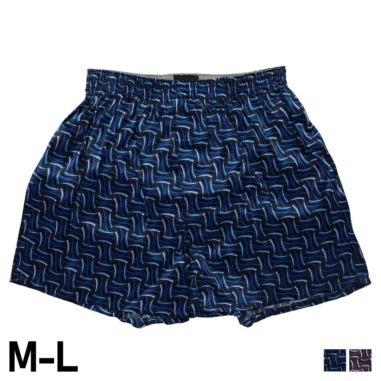 トランクス 下着 インナー アンダーウェア メンズ 前開き M-L シルク メンズ下着 男性 ブルー ピンク 0402-01