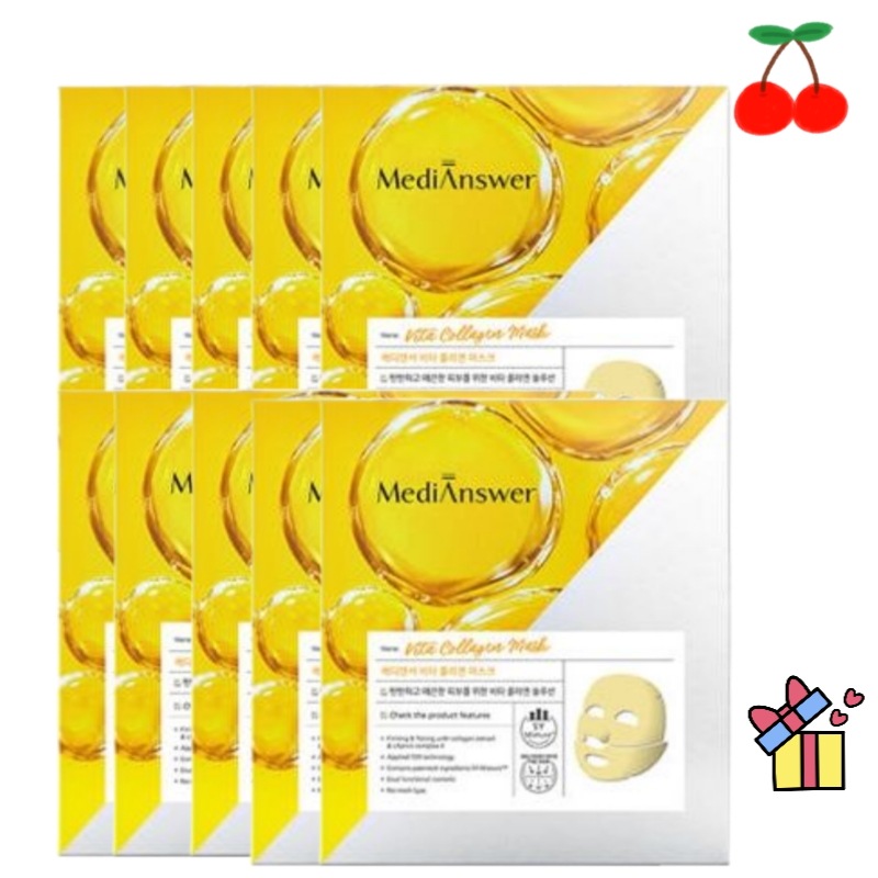 [NEW9+1] ビタ コラーゲン マスク10枚 トーンアップ/ スキンケア/ 保湿/ 弾力/ シュッシュッ/ しっとり/ リフティング/肌のキメ 韓国のパック/ 毛穴の収縮/フェイスマスク/顔パック