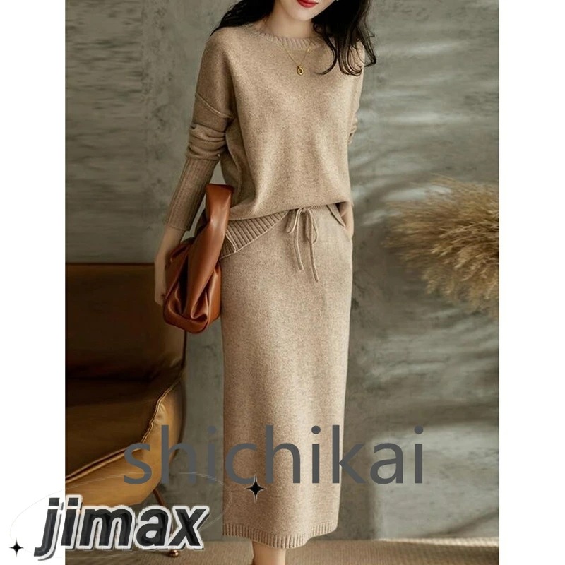 セットアップ レディース 秋 冬 ニットセットアップ レディース 40代 秋冬 長袖 ニットトップス タイトスカート セーターセットアップ オシャレワンピース 着痩せ 上品 通勤 入学式 卒業式 ホワ