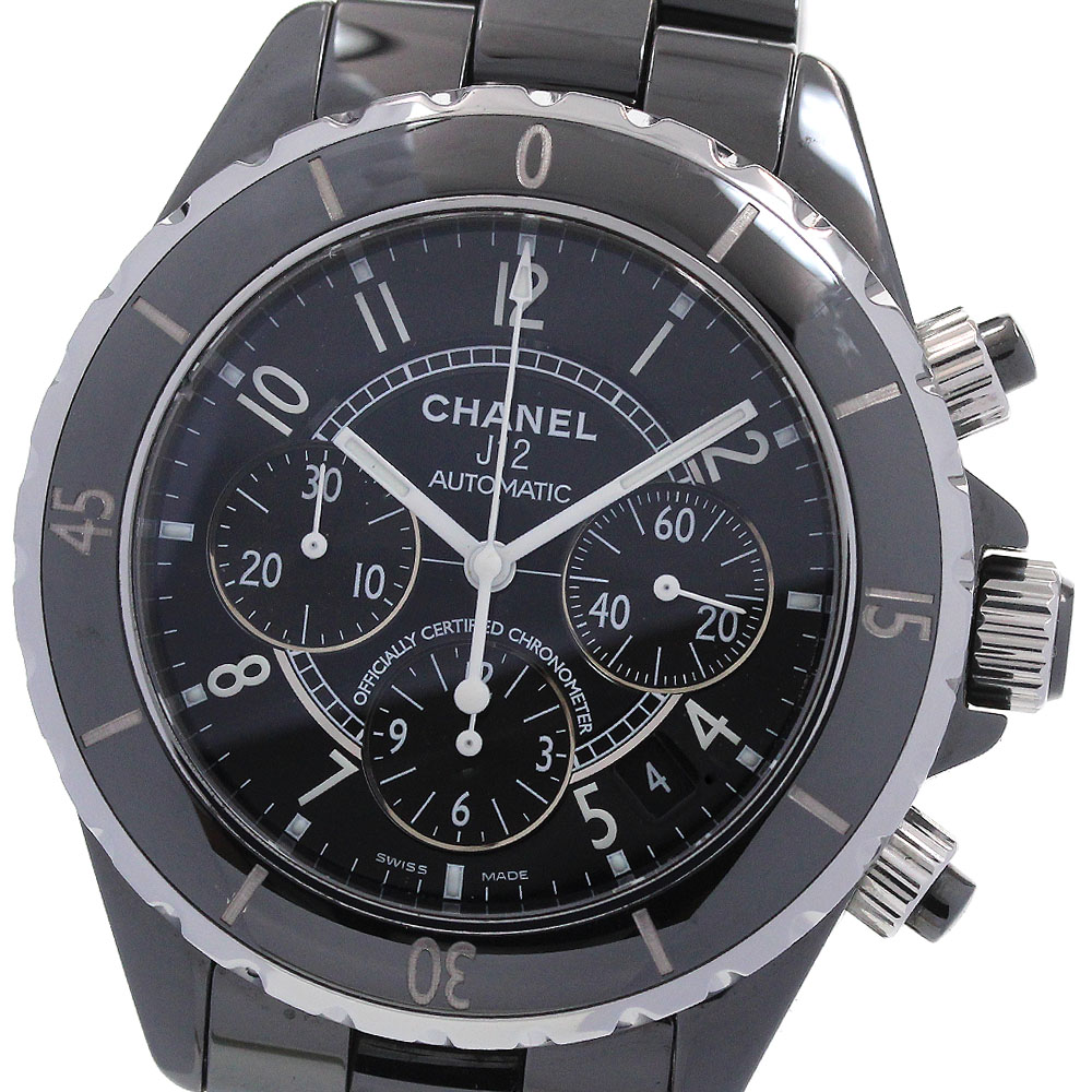 シャネル CHANEL H0940 J12 41MM 黒セラミック クロノグラフ 自動巻き メンズ 美品 _862237【中古】その他 ブランド腕時計