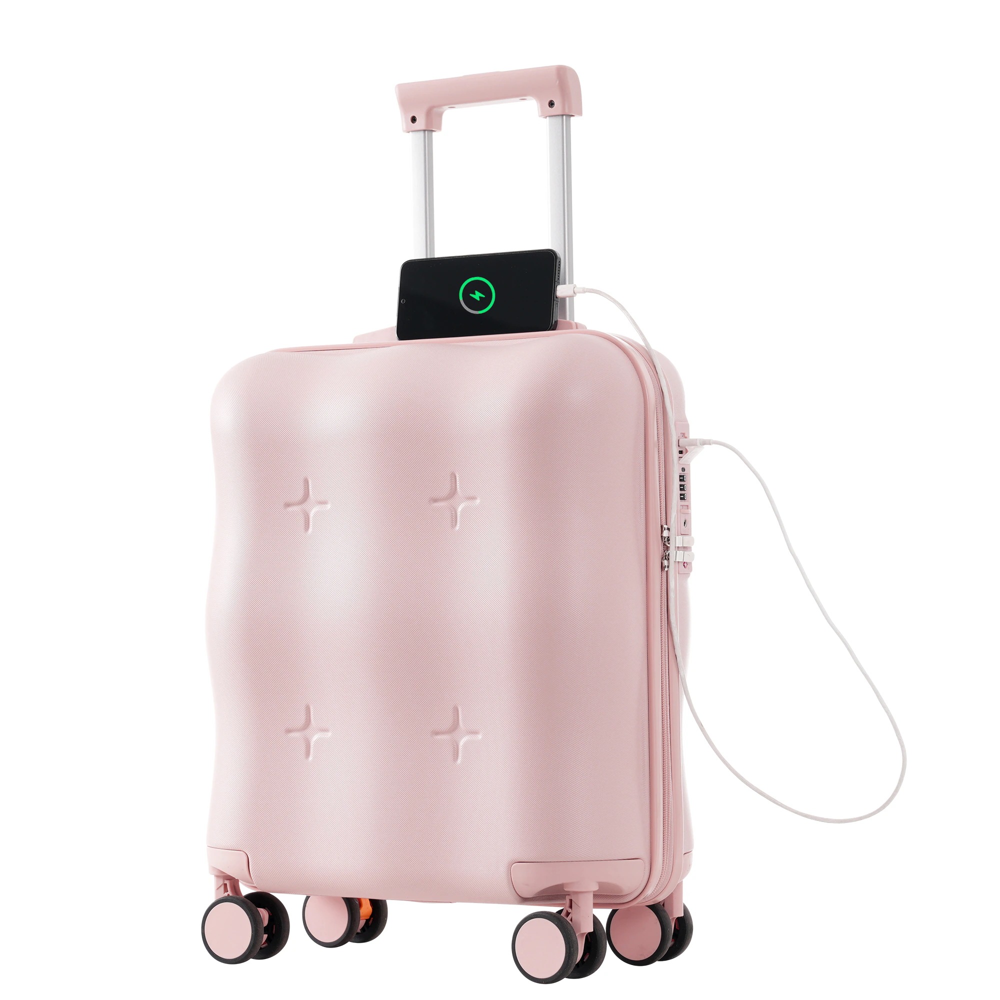 【国内発送&送·料·無·料】スーツケースファスナー式おしゃれキャリーケースTSAロック搭載フック機能付きキャリーバッグ360度回転超軽量旅行人気色Sサイズ小型