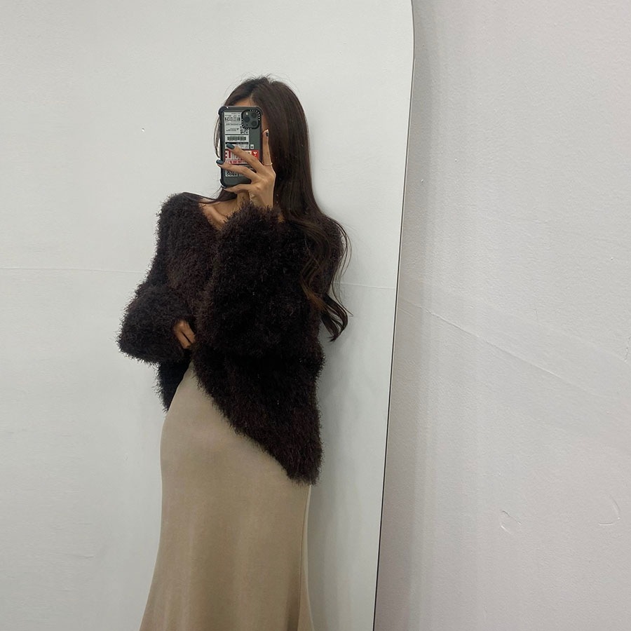 羽毛 羊 V ルーズ か弱いフィット ウール ニット