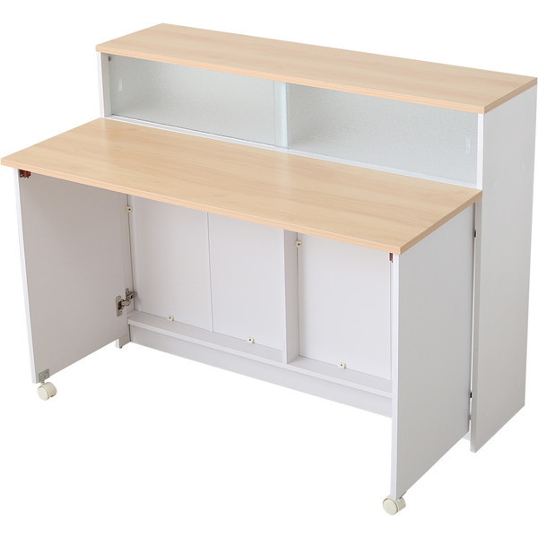 ホームテイスト HT-KL120 間仕切りキッチンカウンター（幅120cm）ナチュラル/ブラウン Kiley-カイリー- ナチュラル メーカー直送