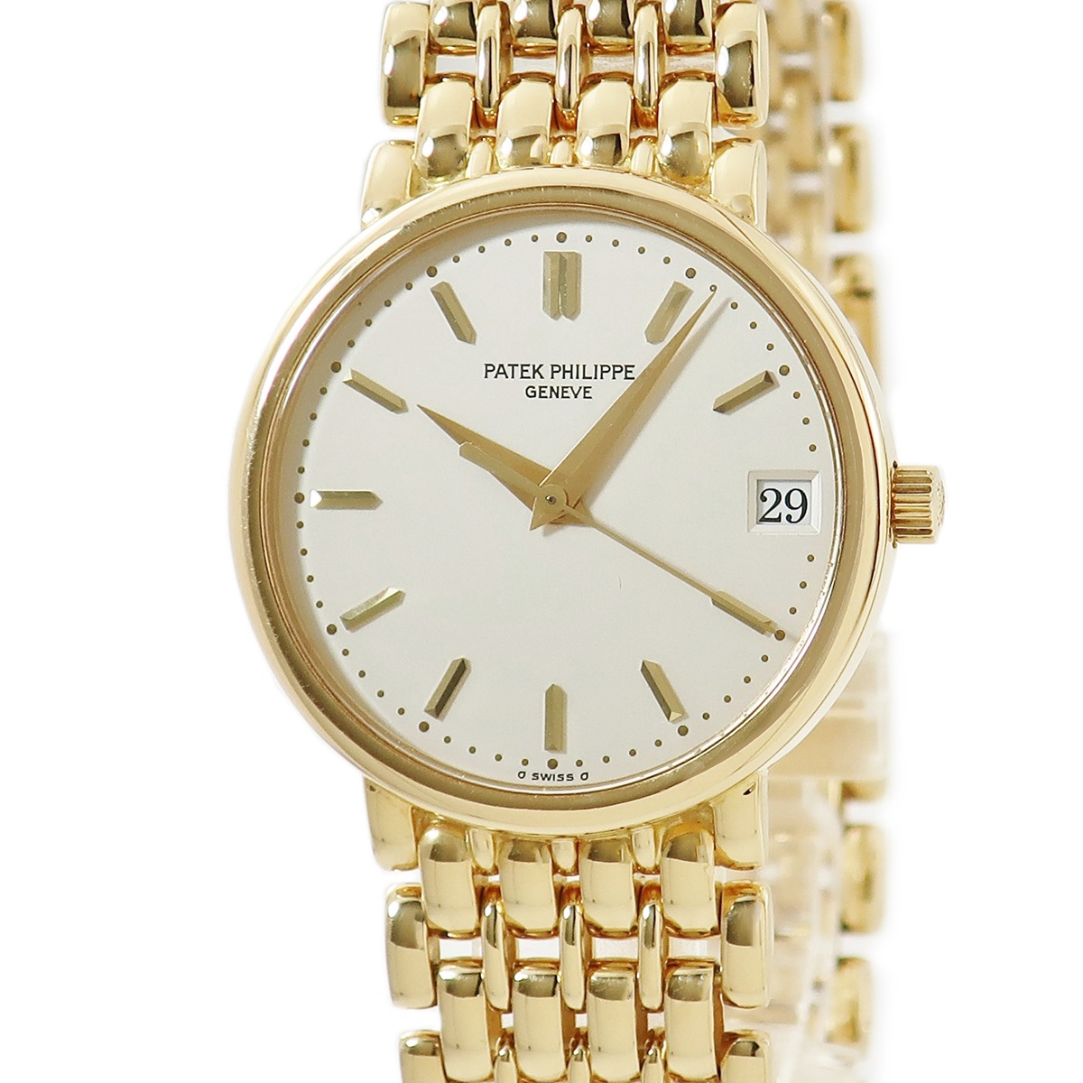 カラトラバ 3998/1J 自動巻き メンズ K18YG無垢 オートマ アイボリー 3年保証