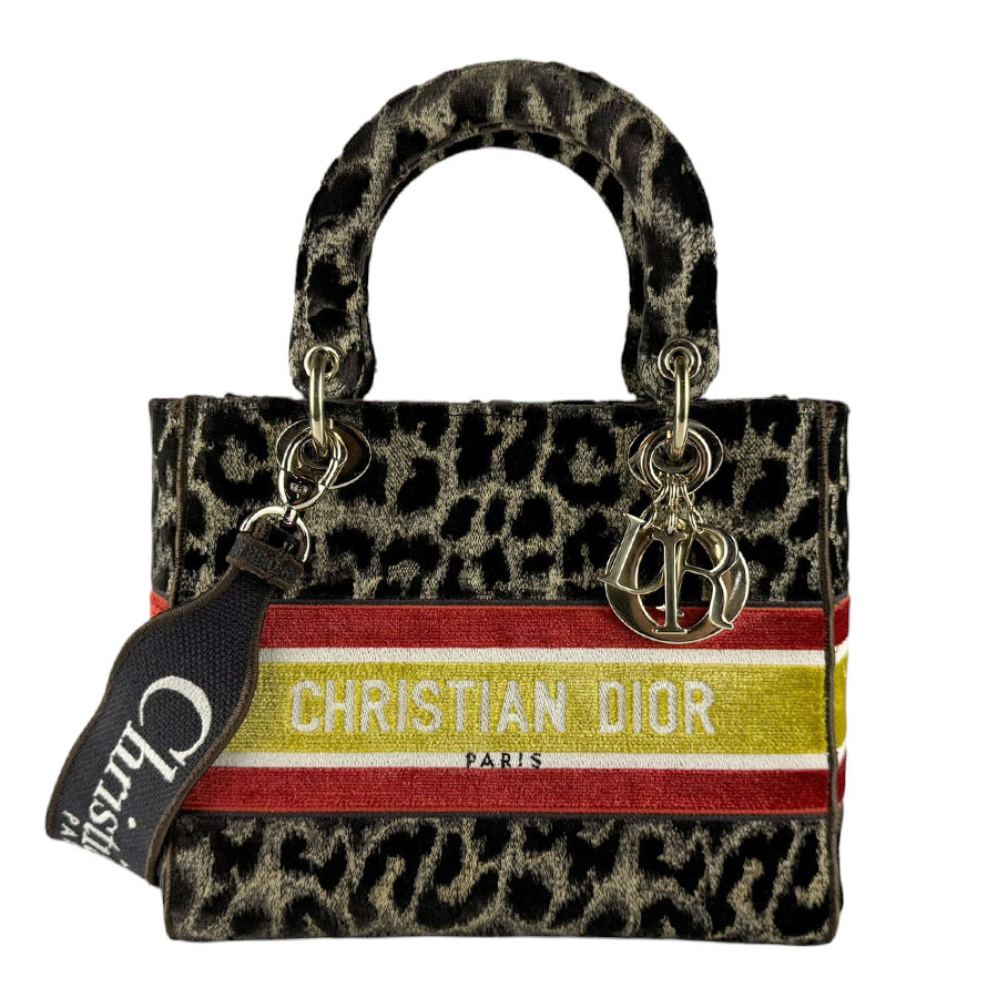 クリスチャンディオール Christian Dior ハンドバッグ ショルダーバッグ レディ ディライト キャンバス/ベロア ブラウン/イエロー/オレンジ ゴールド レディース z9671
