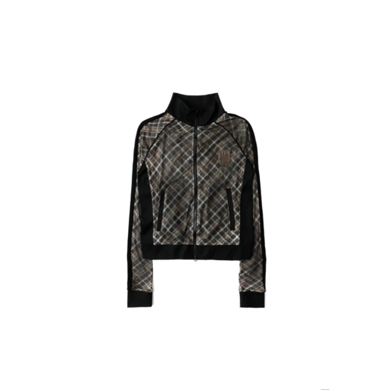 ビンテージクラブトラックジップアップ - チェックブラウン