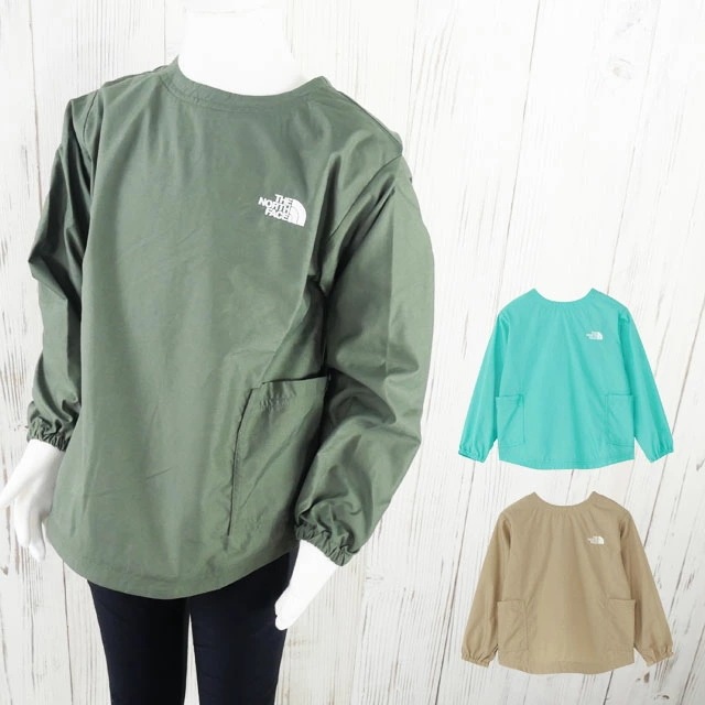 ザ・ノース・フェイス 子供服 キッズ チャイルド NPJ72302 トドラーフィールドスモック トップス 長袖 UVケア はっ水加工 ウェア Vネック クルーネック 2WAY アウトドア遊び着 外遊び