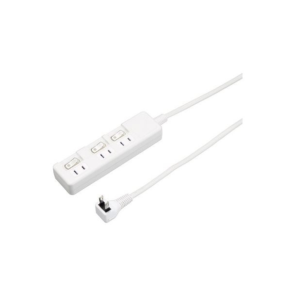 (5個セット) YAZAWA 3個口 節電タップ 2m ホワイト H8S332WHX5