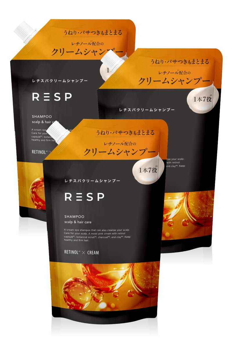 [レチスパ] クリームシャンプー 詰め替え用/リフィル 400g 泥シャンプー オールインワン 1本7役（トリートメント不要）レチノールカプセル配合 ケラチン・ヘマチン ノンシリコン ライラック&ベル