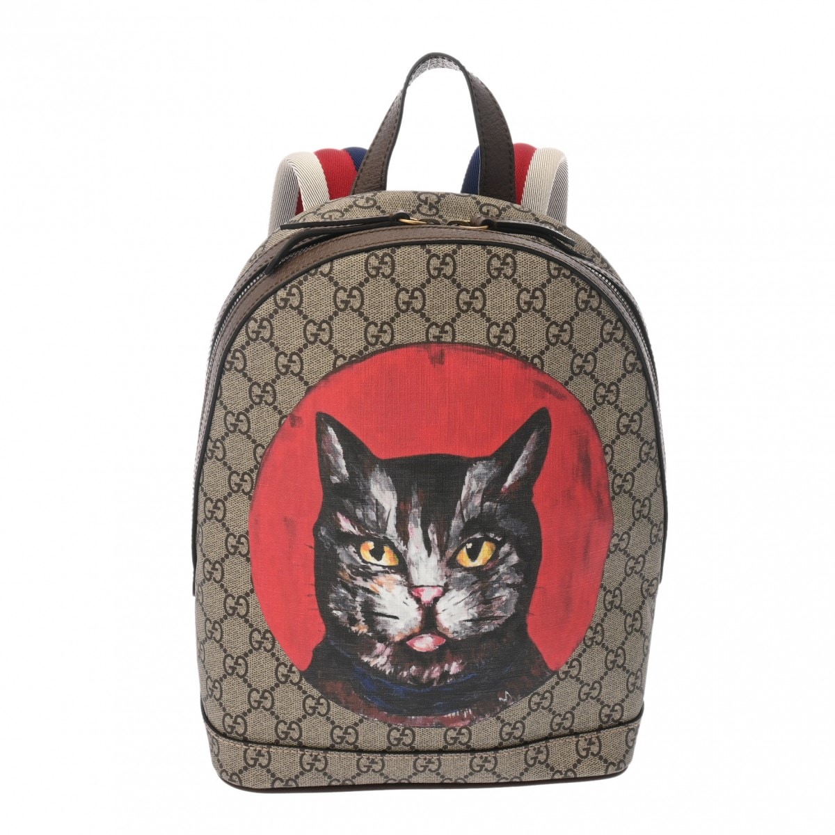 GGスプリーム ミスティックキャット バックパック グレージュ系 495621 ユニセックス GGスプリームキャンバス リュック・デイパック Aランク 中古 銀蔵