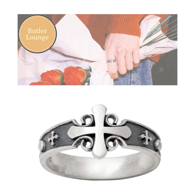 [ストレイキッズI.N 愛用品] アンティーク ロザリオリング/ 92.5 シルバーリング/ 十字架指輪/ ヤン·ジョンイン着用/ アイアン 愛蔵品/ ストレイキッズグッズ