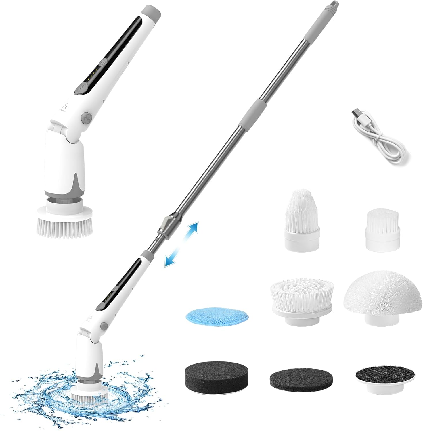 家電批評 バスポリッシャー部門 ベストバイ エペイオス Epeios バスポリッシャー コードレス型 電動お掃除ブラシ 充電式 角度調節 11段階長さ伸縮可能 /ベランダ/玄関の掃除/年末掃除 ギフト