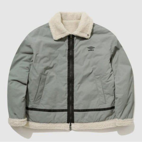 ジャケット JQS UP421CPJN2-GKA リバーシブル フリース ウーブン スポーティ ムートン ジャケット GREY KHAKI