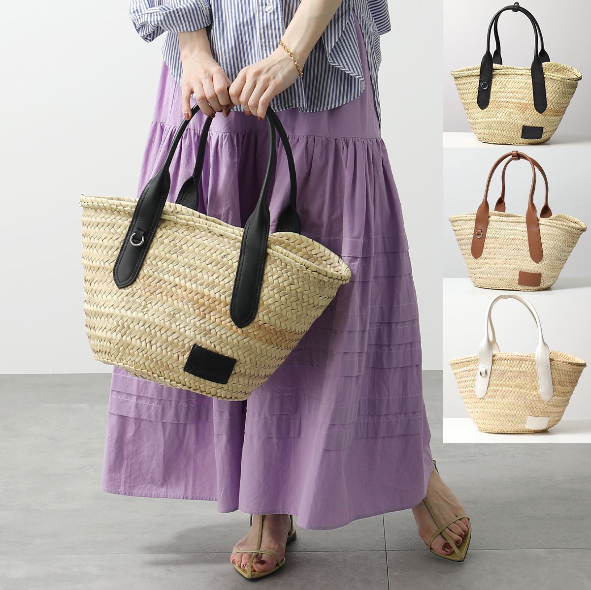 J&M DAVIDSON バスケット M MEDIUM BASKET カゴバッグ LMBK 0XX PLSC レディース ラフィア×レザー トートバッグ かご カラー3色 22,265円