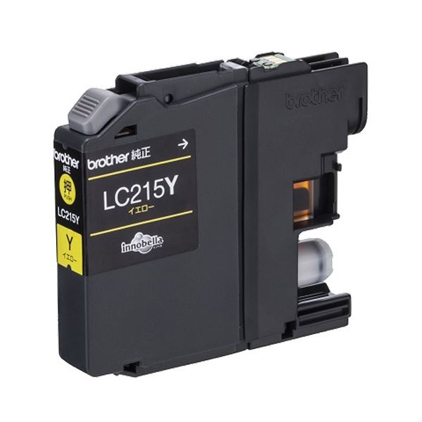 (まとめ) ブラザー インクカートリッジ イエロー大容量 LC215Y 1個 (×10セット)