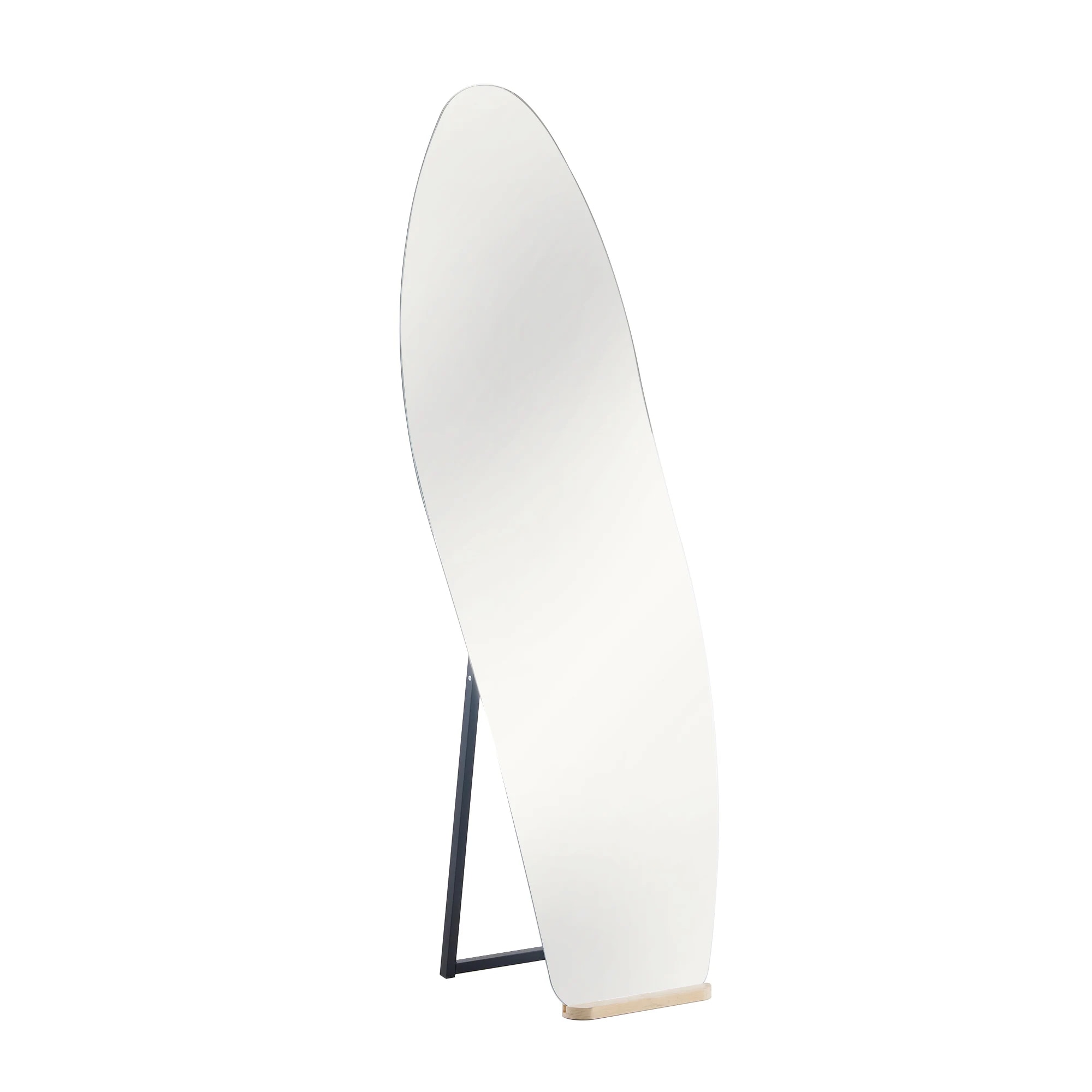 【ウェーブ形LEDなし】【45×155cm】フルミラー ミラー 玄関 全身 姿見 おしゃれ ウェーブミラー スタンド 壁掛け 立て掛け DIY 自撮り鏡 姿見 ミラー 鏡 壁掛け鏡 フルミラー 飛散防