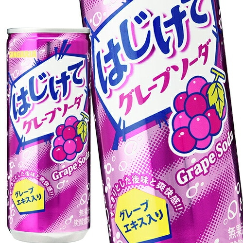 [送料無料] サンガリア はじけてグレープソーダ 250g缶90本[30本3箱]【58営業日以内に出荷】