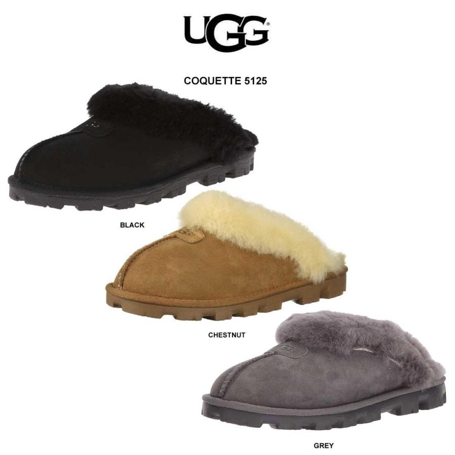UGG レディース コケット ムートン サンダル スリッパ シューズ スエード シープスキン ふわふわ リラックス 屋内 屋外 女性用 W COQUETTE 5125