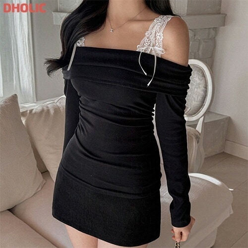 [メガ割りSALE]レースリボンオフショルソフトTシャツ