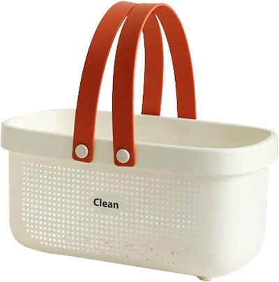 他サイト： 良品ラボ バスケット 洗面用具 風呂 手提げ かご ランドリー シャワー 水切り 洗面所 温泉 銭湯 スパ バスルーム 1個(ホワイト, 大)の商品画像