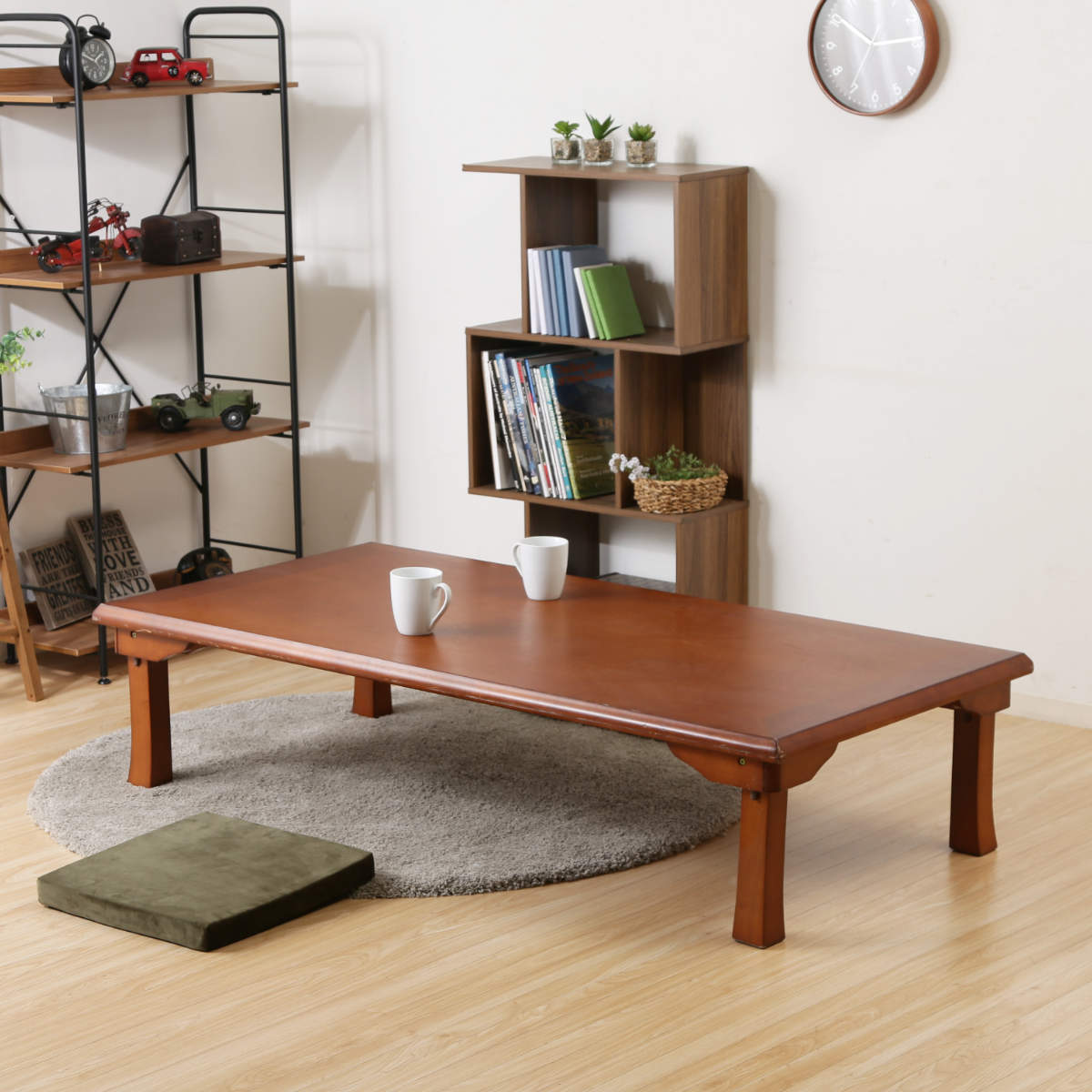 ローテーブル 幅150x奥行75x高さ34cm 折脚和風座卓 リビングテーブル センターテーブル テーブル 5人掛け 6人掛け 折りたたみ 簡易テーブル シンプル 和モダン