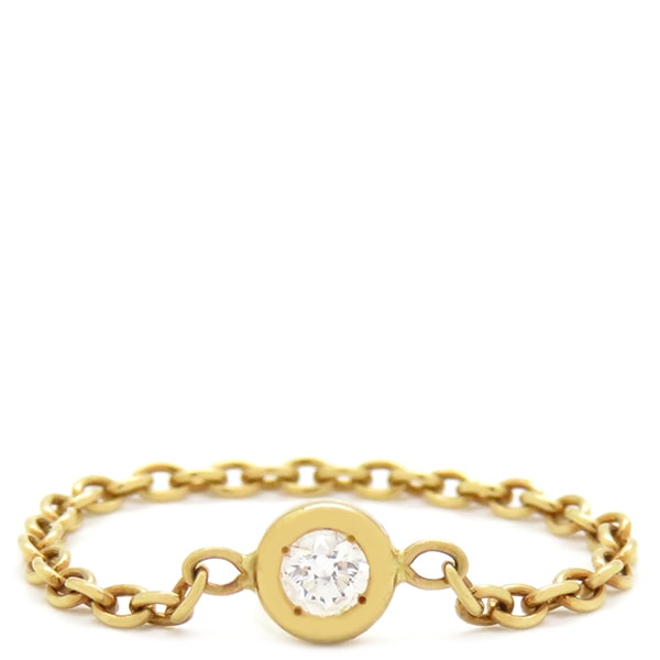 クリスチャン・ディオール Christian Dior リング 指輪 ミミウィ 1Pダイヤ K18YG ダイヤモンド イエローゴールド チェーンリング 750YG 6号 【ケース】【中古】