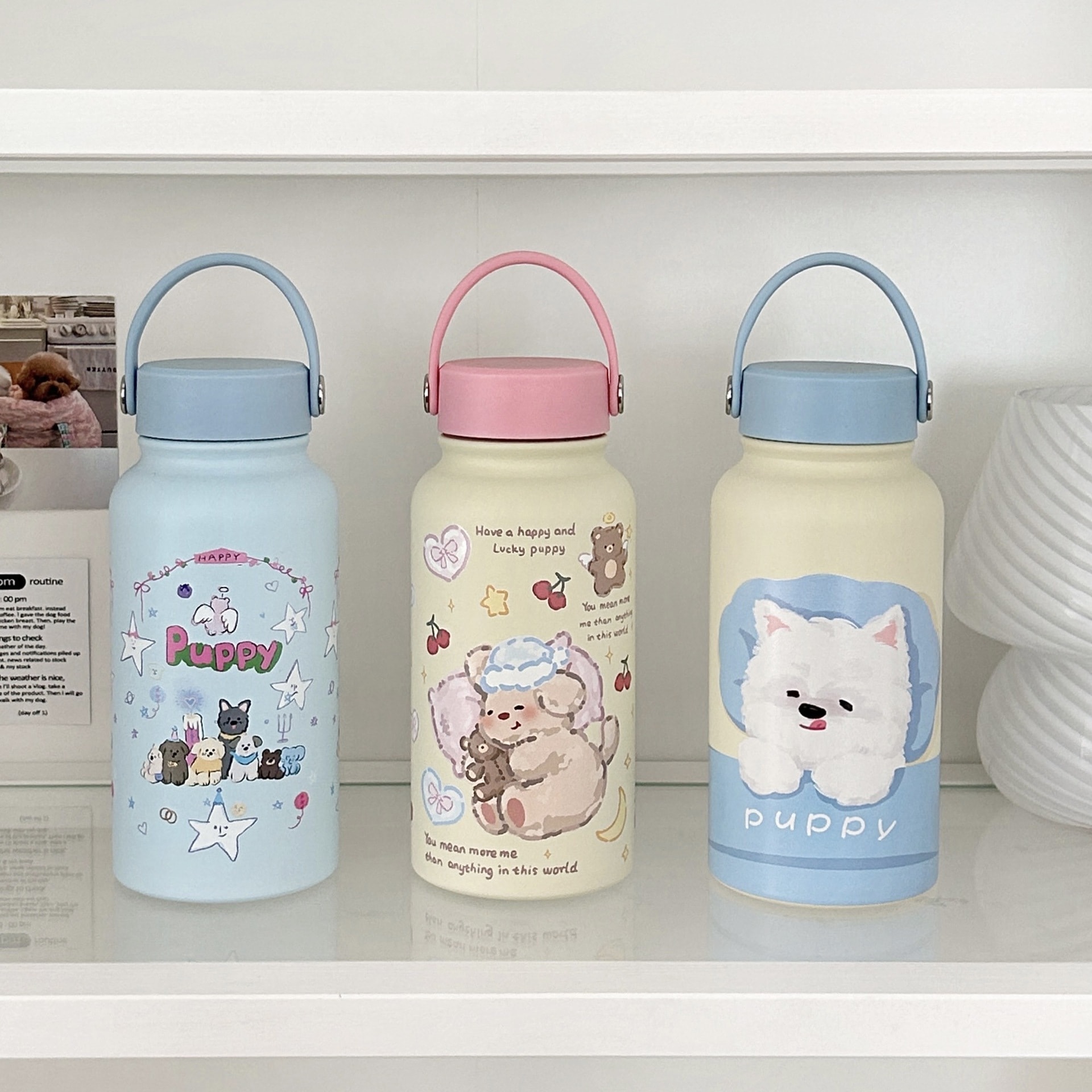 かわいいカートゥーン保温カップ女性2024大容量手提げカップステンレスコップ携帯用水筒