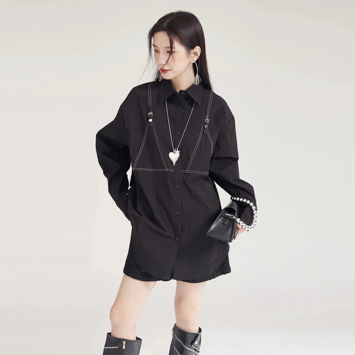 怠惰な風長袖のシャツがありますの上着はなレトロ通勤長袖ブラウス