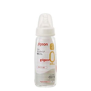【耐熱ガラス製 200ml】 ピジョン Pigeon スリムタイプ 哺乳びん（シリコーンゴム製乳首付）