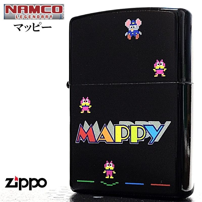 ZIPPO ゲーム マッピー ナムコ レジェンダリー ジッポ ライター 両面加工 ファミコン キャラクター namco マットブラック 可愛い 艶消し おしゃれ メンズ レディース ギフト プレゼント