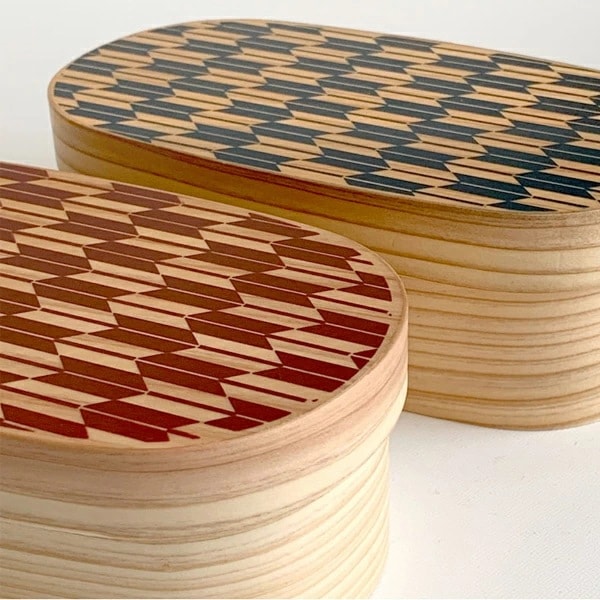 曲げわっぱ 弁当箱 白木 和柄 矢絣 やがすり 天然杉 日本製 遠足 運動会 母の日 父の日 敬老の日