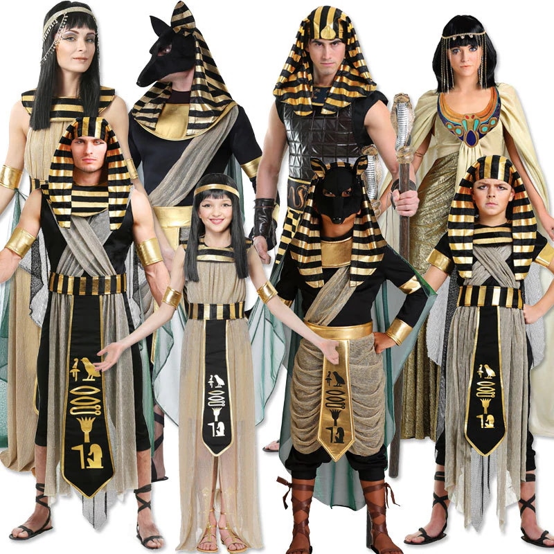エジプトの服装の子供のコスプレの服の艶後の王のファラオのエジプトのギリシャの王子の女性の王女の公演の服