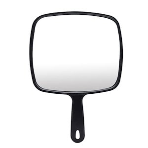 Charmoon 手鏡 ハンドミラー 大きめ 見やすい 軽量 防水 頑丈 メイク ミラー ブラック
