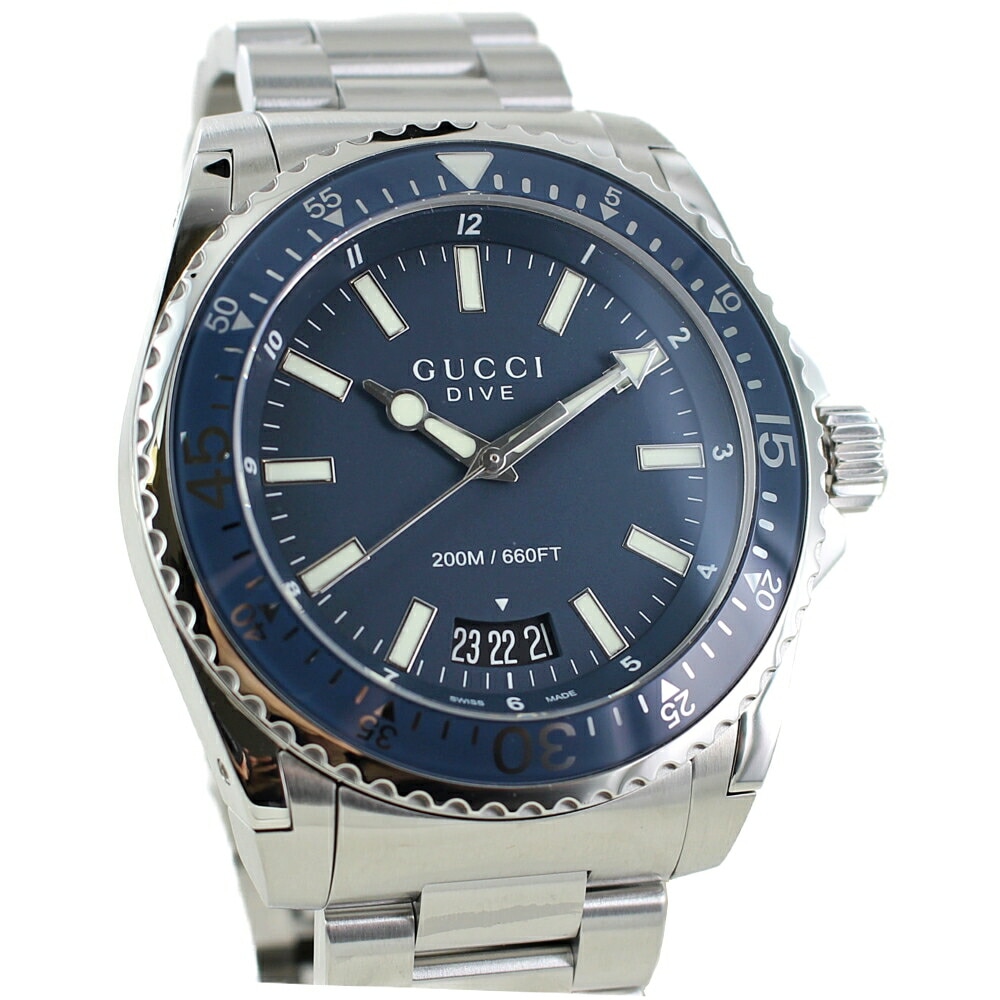グッチ 腕時計 手表メンズ 腕時計ケース付き おしゃれ 高級腕時計 ブランド 20気圧防水 gucci 時計 DIVE ダイヴ ブルー 誕生日プレゼント 男性 彼氏 夫 記念日 ギフト ステンレス ブ