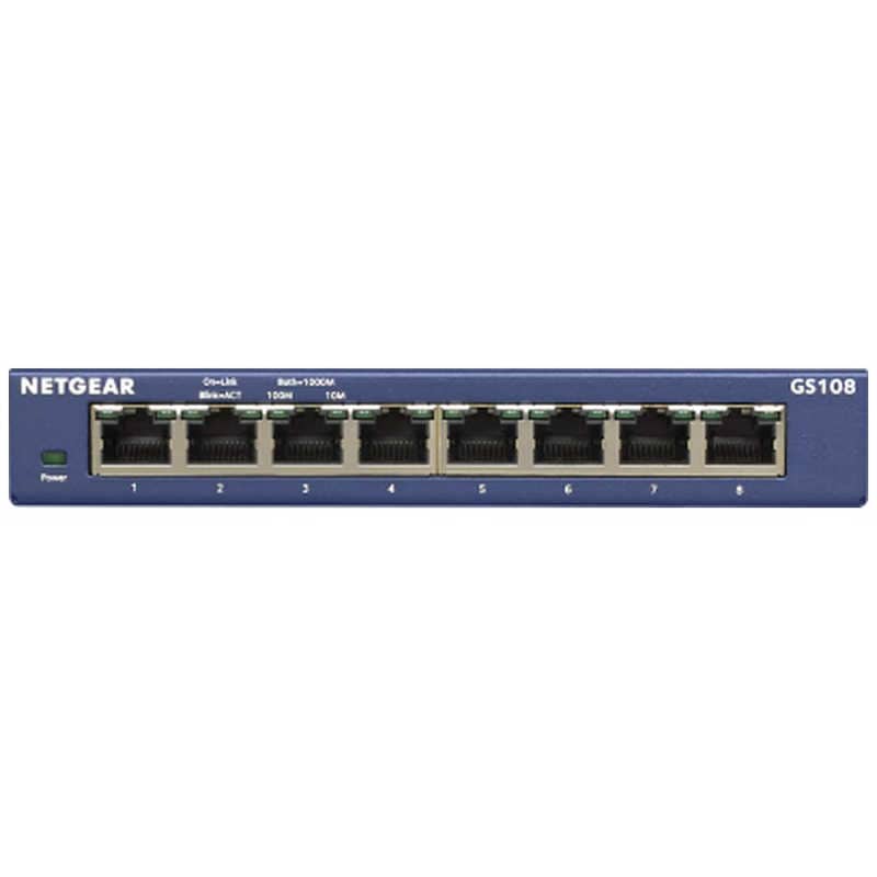 NETGEAR　スイッチングハブ GS108[8ポート /Gigabit対応 /ACアダプタ] アンマネージスイッチ　GS108-400JPS