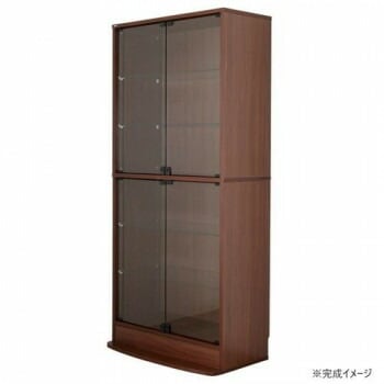 連結型コレクションラック ユニール 幅83.3x奥行39cm ハイタイプ ブラウン SCR-8339LHB