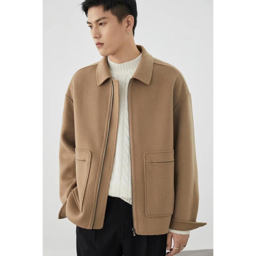 ハーフコート メンズ コートアウター メンズコート ショート丈コート カジュアルコート 無地コート ショート丈 ポケット付き 防寒 暖かい お兄系 6,459円