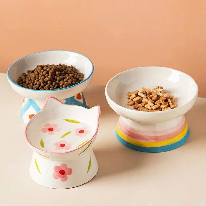 デザインがおしゃれ 今の 猫 犬 フードボウル 傾斜 陶器 水入れ 斜め 食器 ペット食器 しゃれ ペット用 餌入れ エサ入れ えさ 台 ボウル 皿 ご飯皿 水分補給 ネコ 小型犬 可愛い 雑