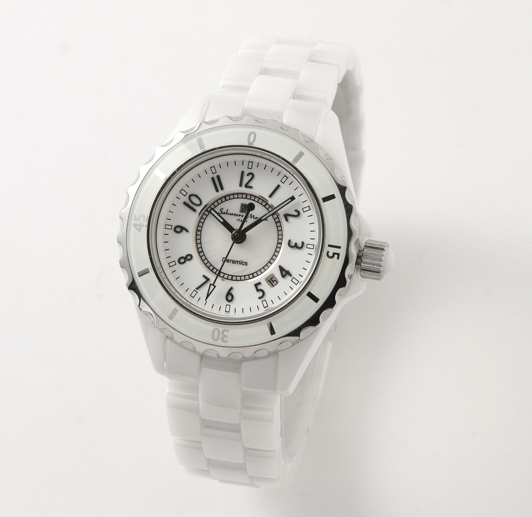 サルバトーレマーラ 腕時計 セラミック レディースサイズウォッチ Salvatore Marra SM25151-WHA