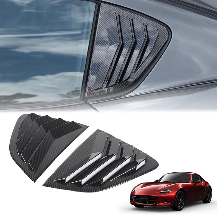 新型 マツダ ロードスター RF ND系 2016～2023に適用 ルーバーカバー リアサイドウィンドウルーバー シャッターサイドベントカバー リアウィンドウシャッター(カーボン調)