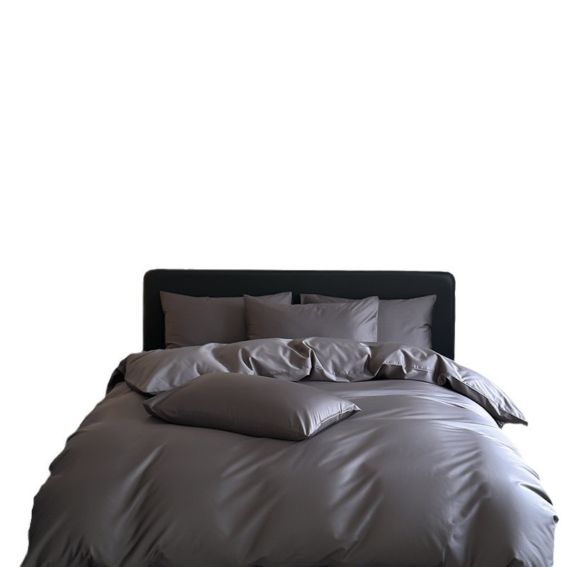 四件セット 寝具 シンプル 北欧風 無地 綿100% 高級 サテン ベッドカバー シーツ ボックスシーツ