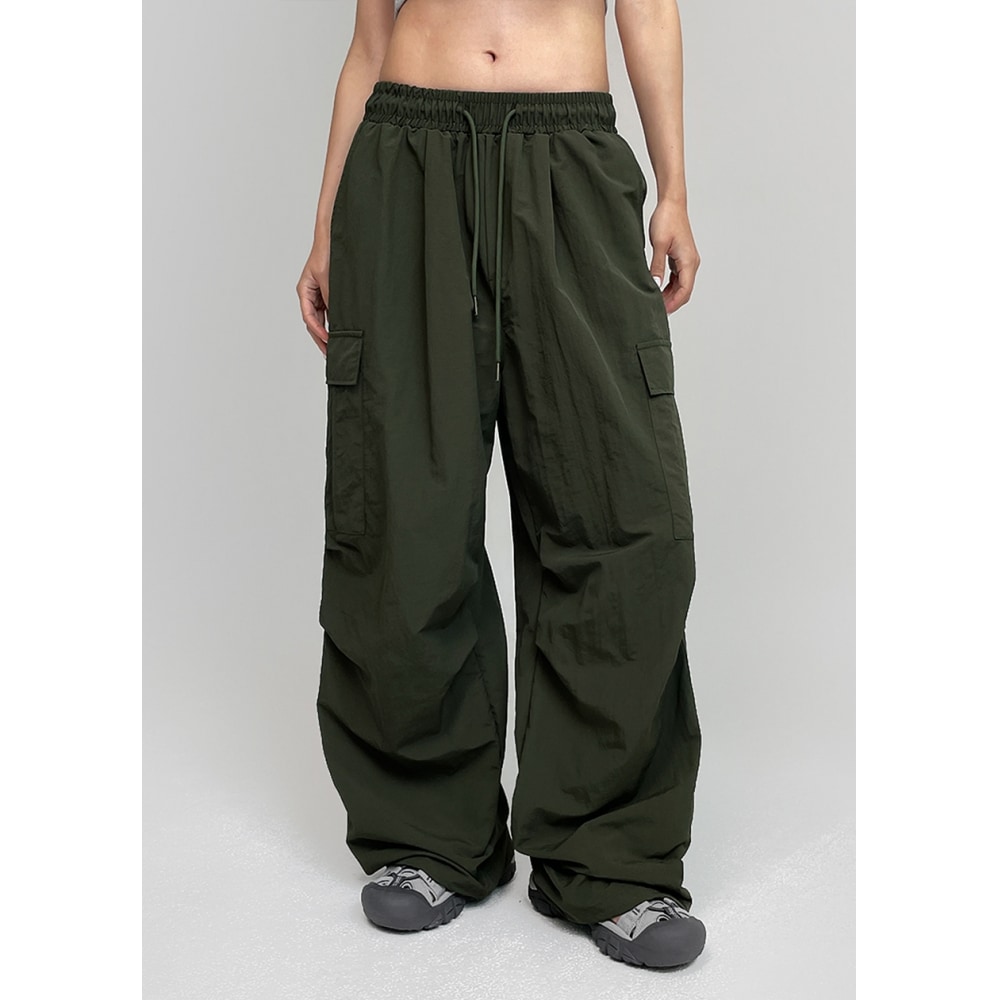 BLACK UP [1000部販売] (ユニセックス) チカナイロンカーゴパンツ