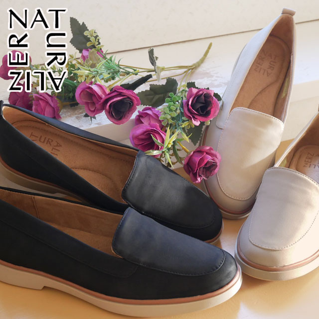 ナチュラライザー naturalizer レディース スリッポン カジュアルシューズ ローヒール フラットシューズ N686 ブラックスエード 黒 アイボリースエード 靴
