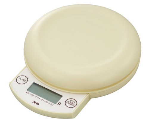 A&D デジタルホームスケール 3kg クリーム UH-3203-W ひょう量:3000g 最小表示:0.1g 0.5~100g /1g 2~3000g