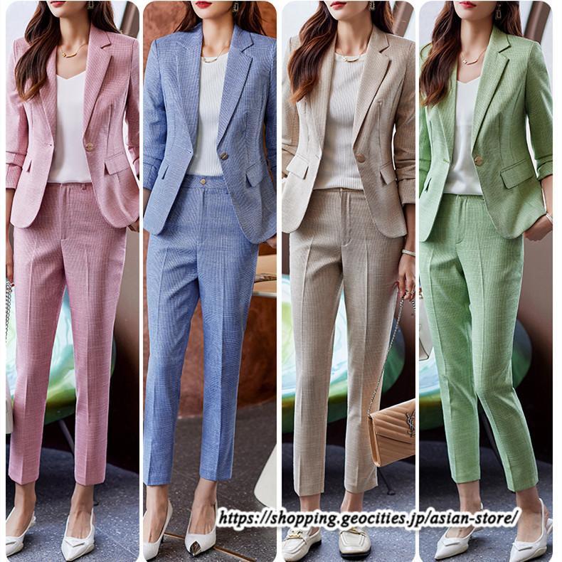 スーツ レディース パンツスーツ ビジネス リクルート OL テーラード 長袖 2点セット オフィス 30代 40代 50代 ビジネススーツ デーパードパンツ 春コーデ