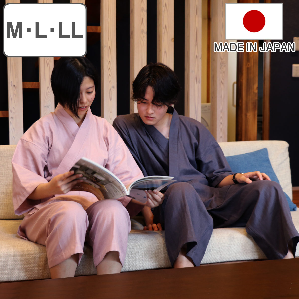 甚平 ガーゼ オーガニックコットン 3サイズ 綿100％ 日本製 M L LL ユニセックス メンズ レディース 上下セット パジャマ ルームウェア 男性 女性 部屋着 ノンストレス 縫製