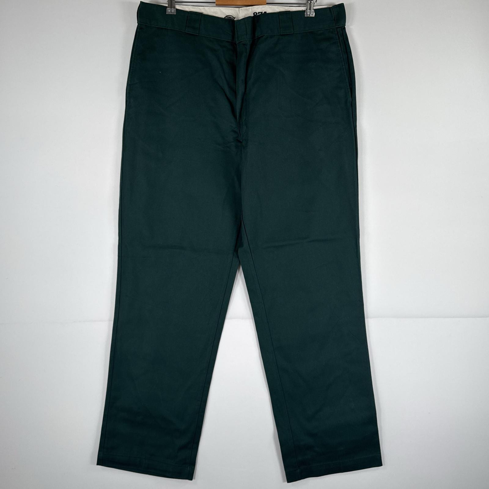 古着 ワークパンツ ストレート 作業着 大きいサイズ 874 オリジナルフィット ワンポイント カラーパンツ グリーン メンズ