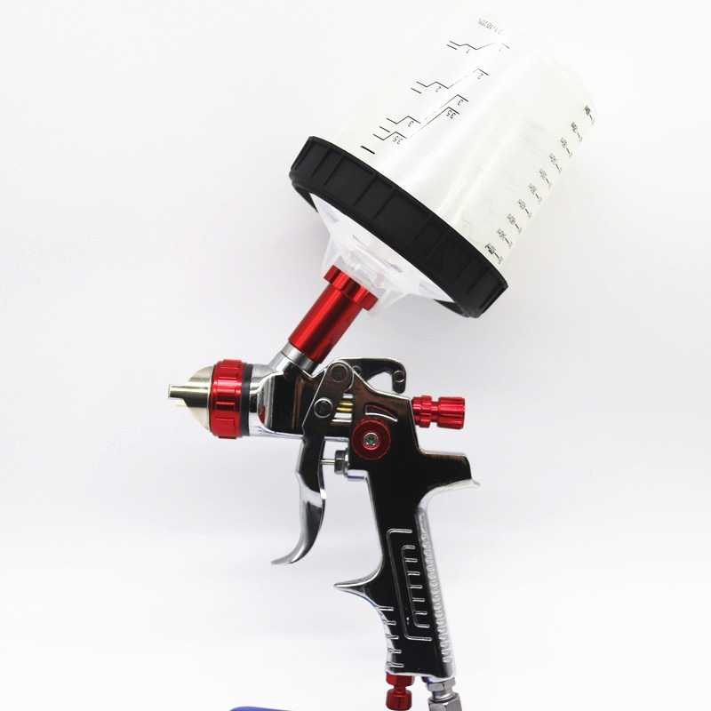 スプレーガンアダプタと pps タンク HVLP スプレーガン自動フィードペイントスプレーガン 1.