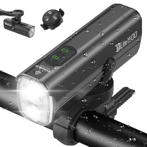 自転車 ライト 大容量5000mAh ロードバイク ライト1500ルーメン ハイビーム/ロービーム 自動点灯 自転車ヘッドライト リモコン付き 6つ調光モード TYPE-C充電式 自転車 ライト IP